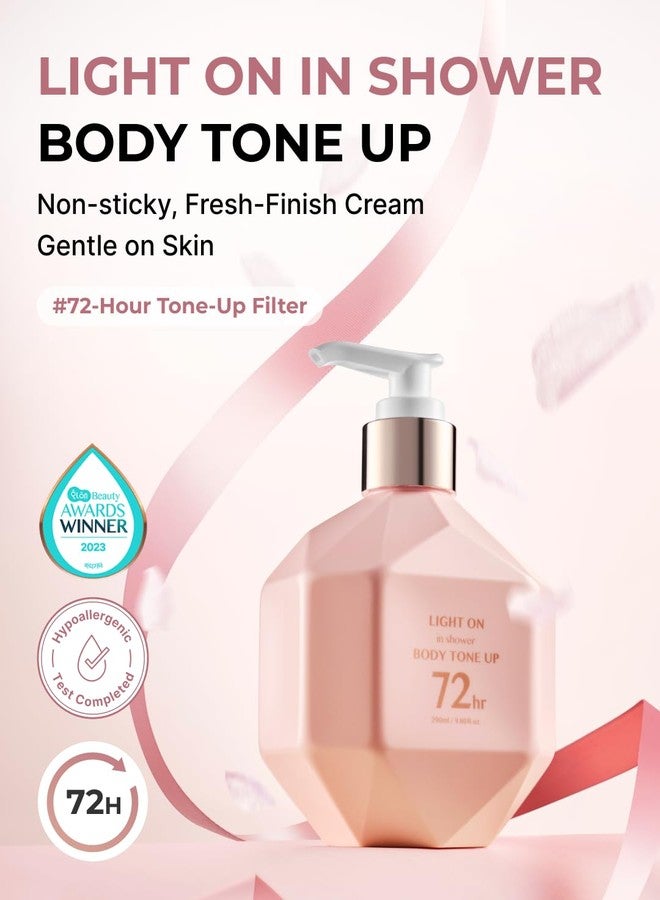 BOM Light On In-Shower Body Tone-Up Lotion 9.80 fl.oz, Natural tone, Lightweight & Non-Greasy, Rinse-Off Shower Moisturizer with Peach, Milk Protein, Rose & Yogurt,Hypoallergenic, Korean Skincare - Image 2